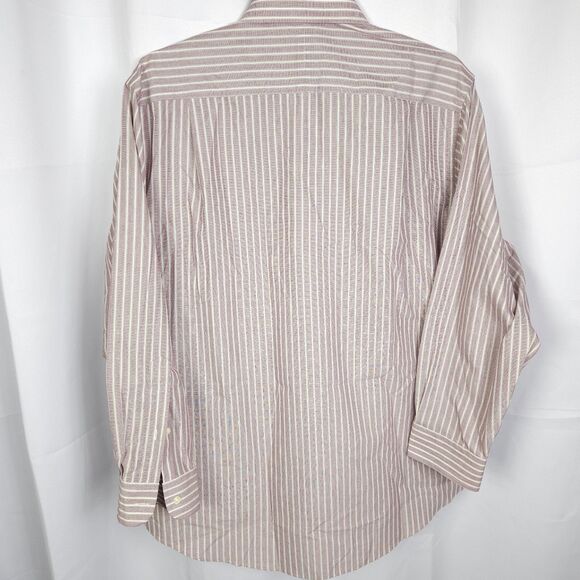 Jos A Bank Men 16.5 - 33 Purple Striped Tailored Fit Long Sleeve Dress Shirt - Picture 2 of 7